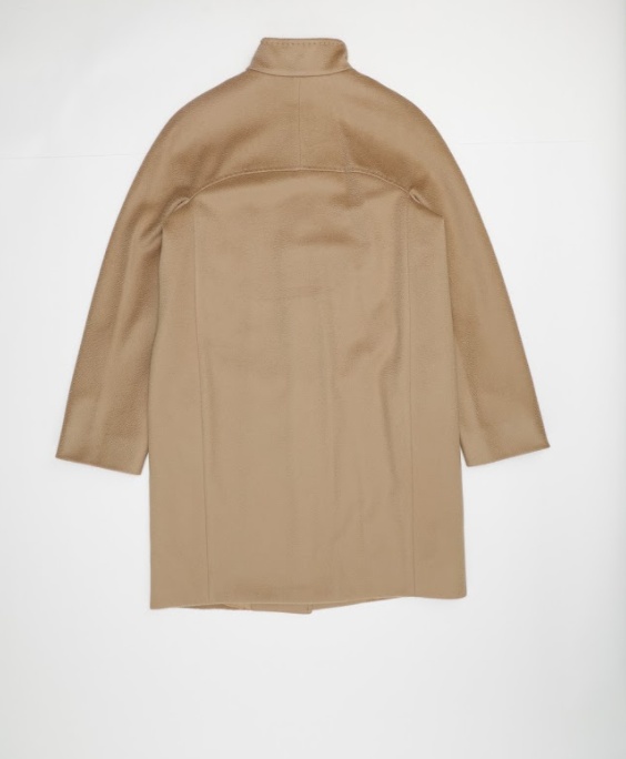 Max Mara Logo Long-sleeved Coat In Nude