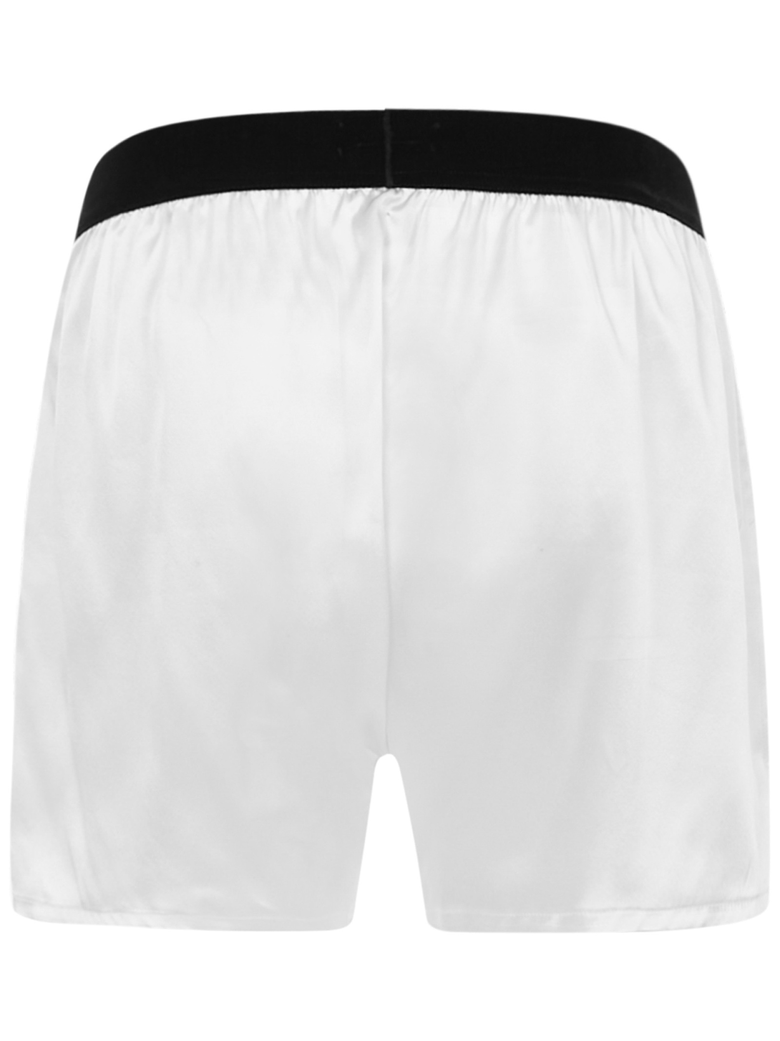 Tom Ford Velvet-trimmed Stretch-silk Satin Boxer Shorts In White