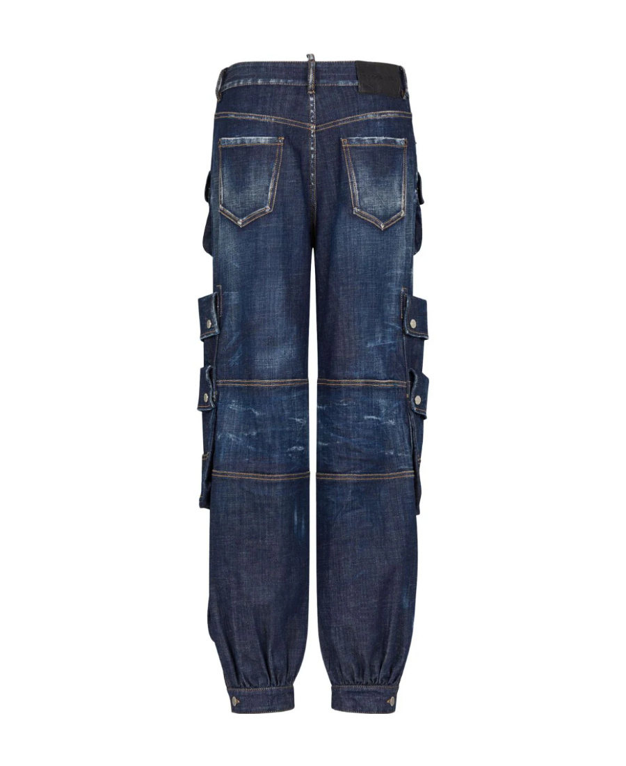 Dsquared2 Tapered Cargo-pocket Jeans In Blue