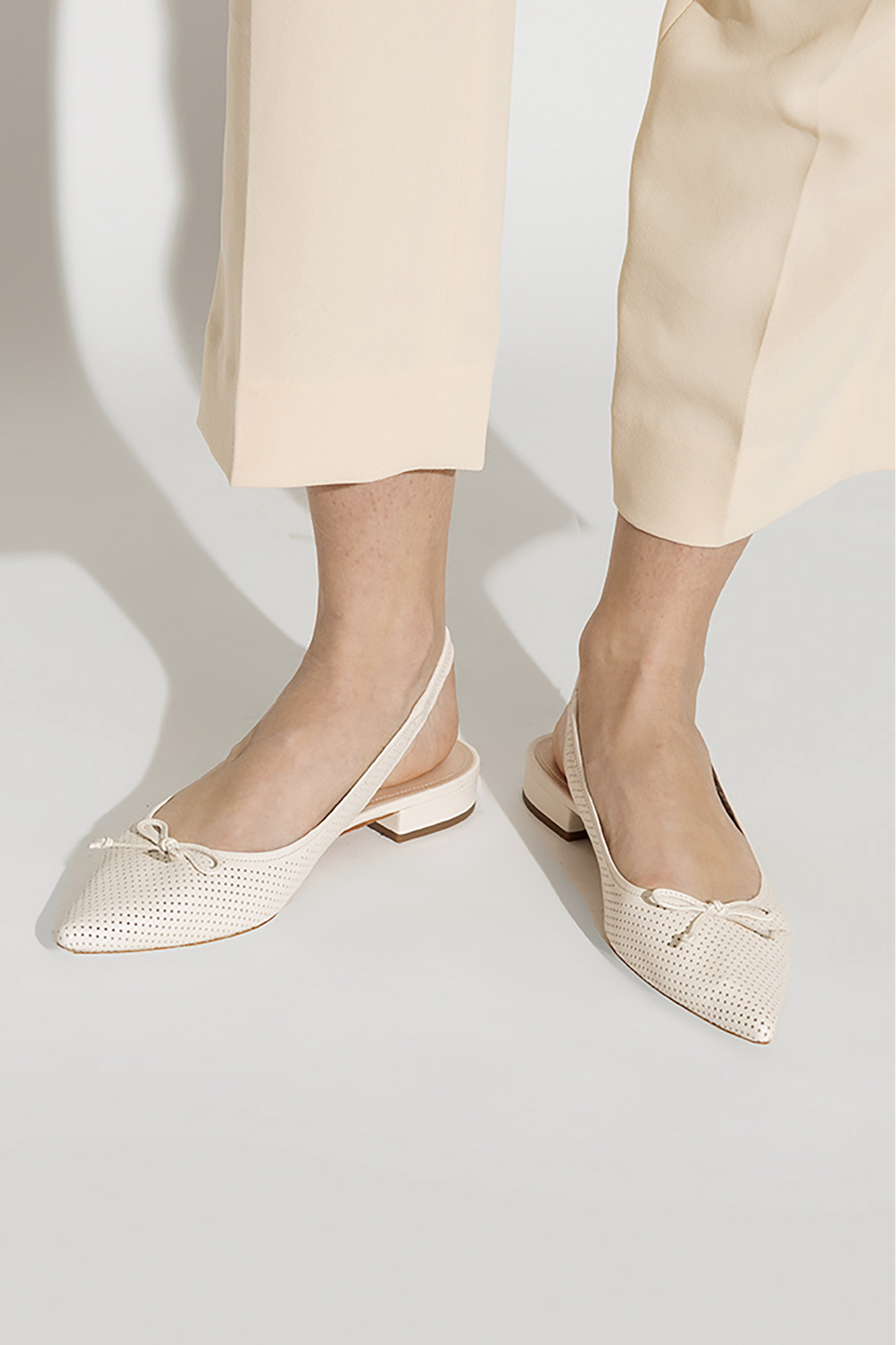 Kate Spade Pointed Toe Flat Sandals In Cream