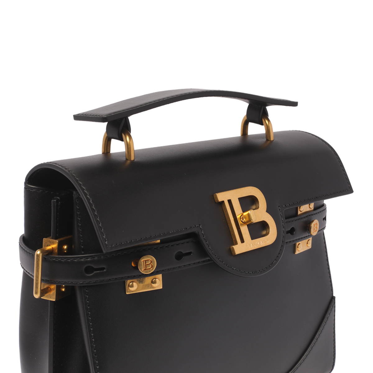 Balmain Women B-buzz Leather Crossbody Bag In Black