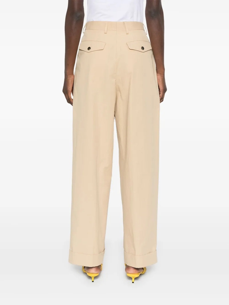 Dries Van Noten Belt Loop Casual Pants In Nude