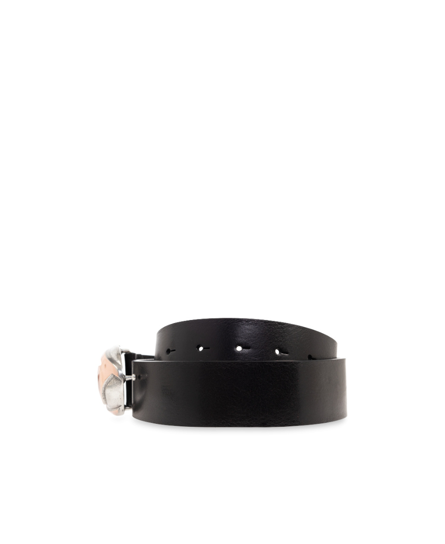 Diesel B-1dr Pod 40 Leather Belt In Black