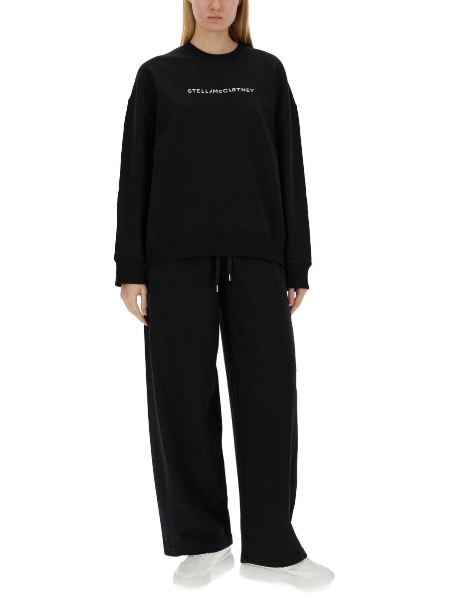 Stella Mccartney Logo-print Cotton Sweatshirt In Black