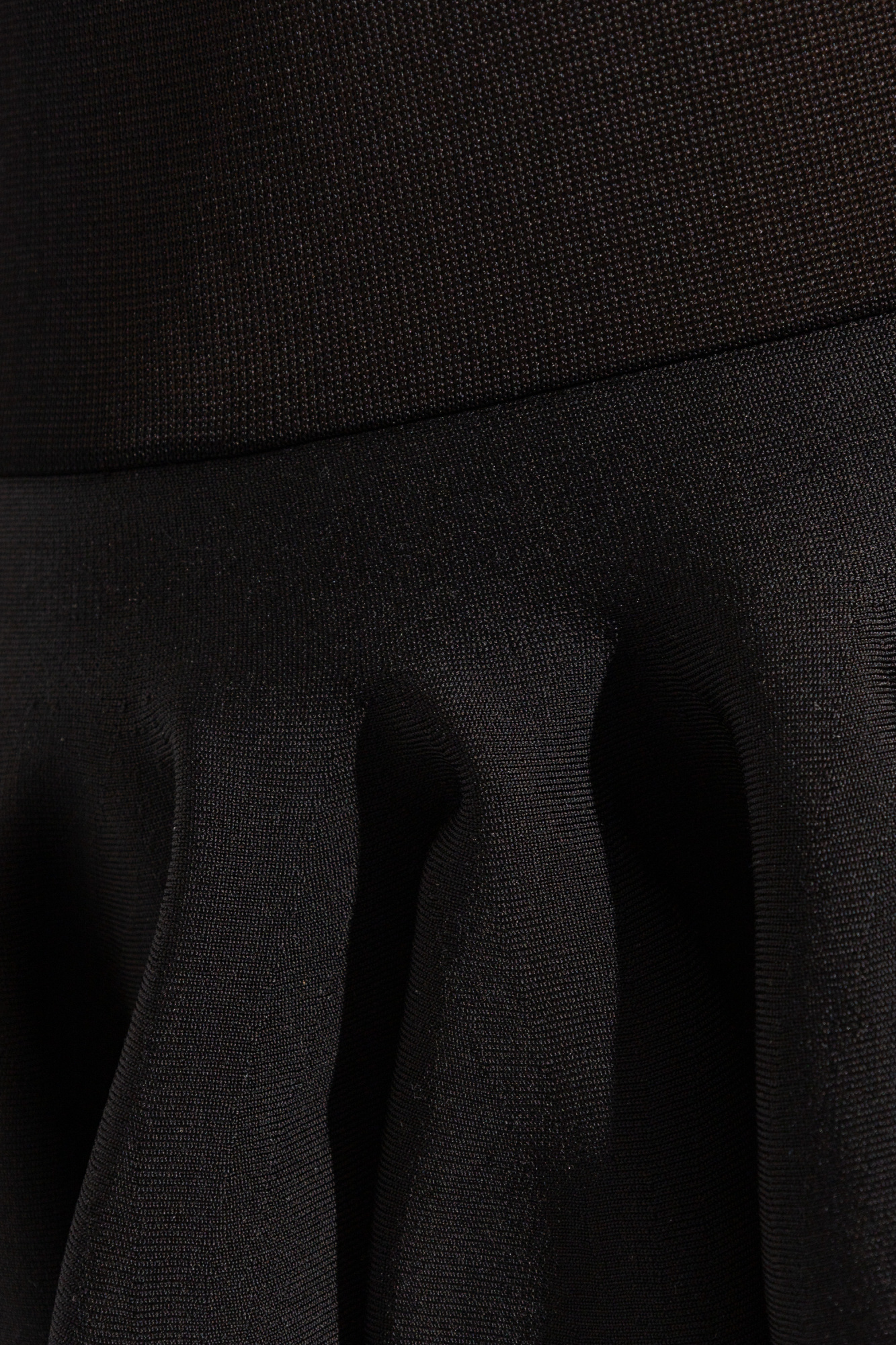 Shop Alaïa Knitted Godet Dress In Black