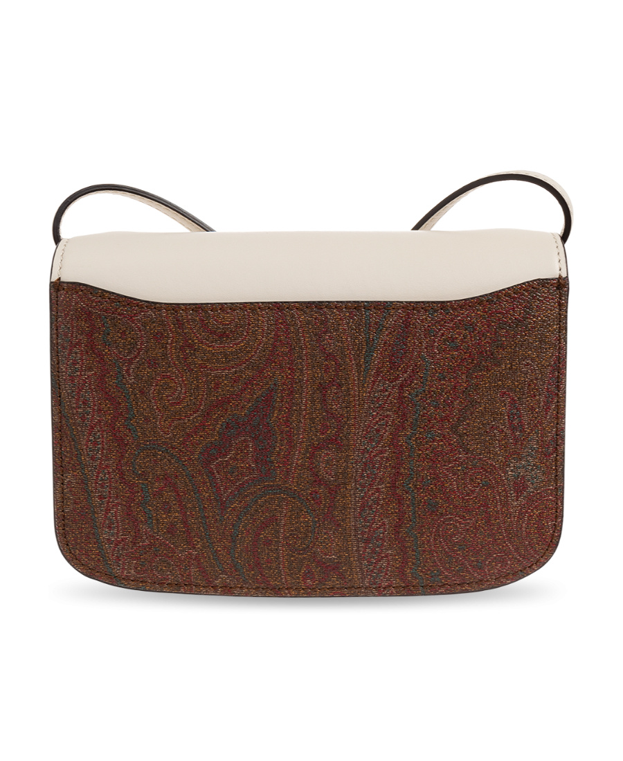 Etro Shoulder Bag With Paisley Print Panels In Nude