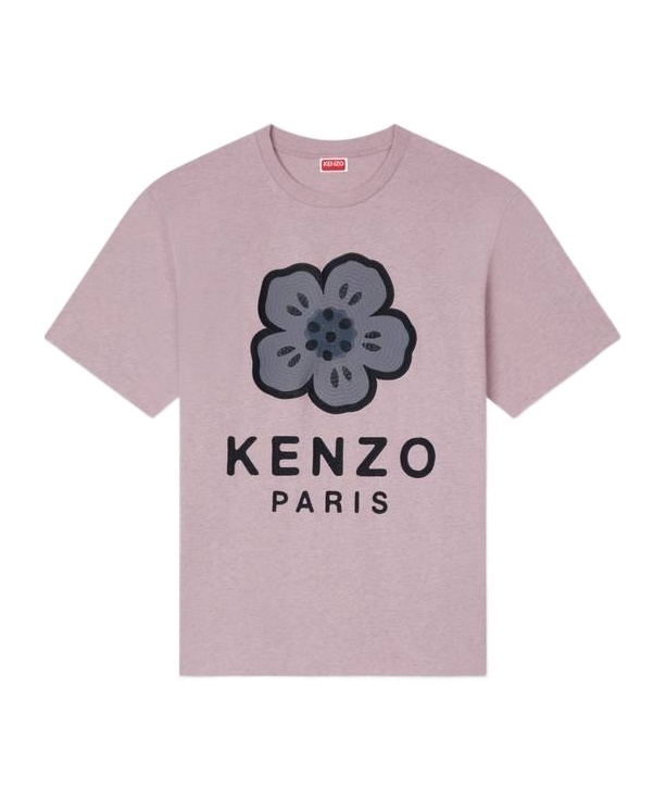 Kenzo Boke Flower Embroidered Oversized Cotton T-shirt Clothing In Pink