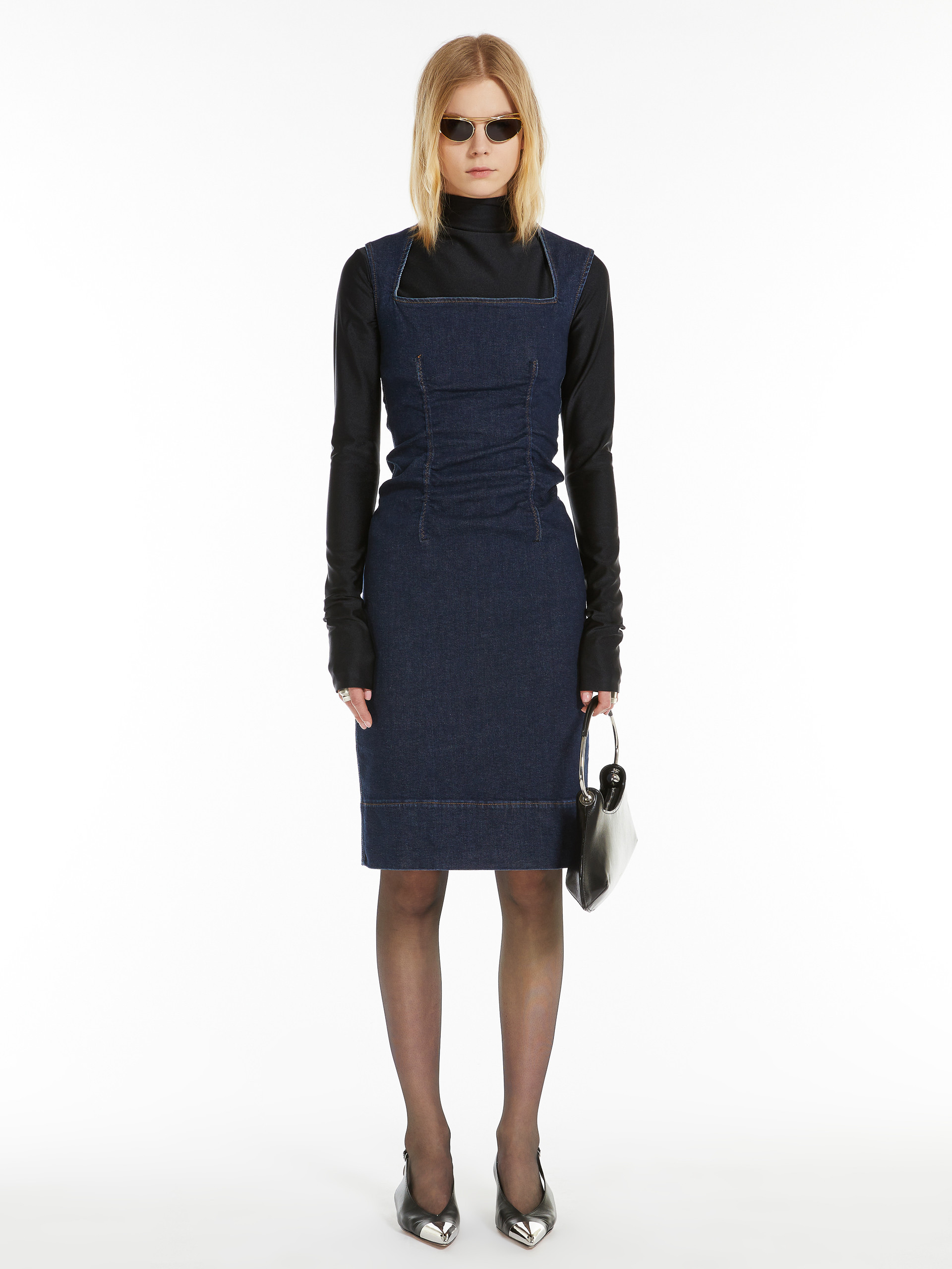 SPORTMAX SLEEVELESS DENIM DRESS 