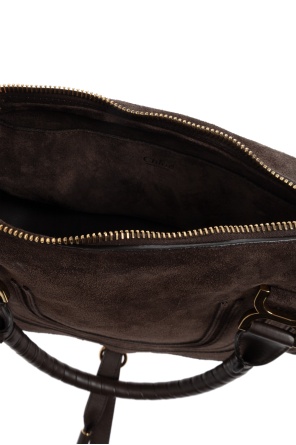 Chloé Dark Brown Suede Medium Marcie Handbag In Black