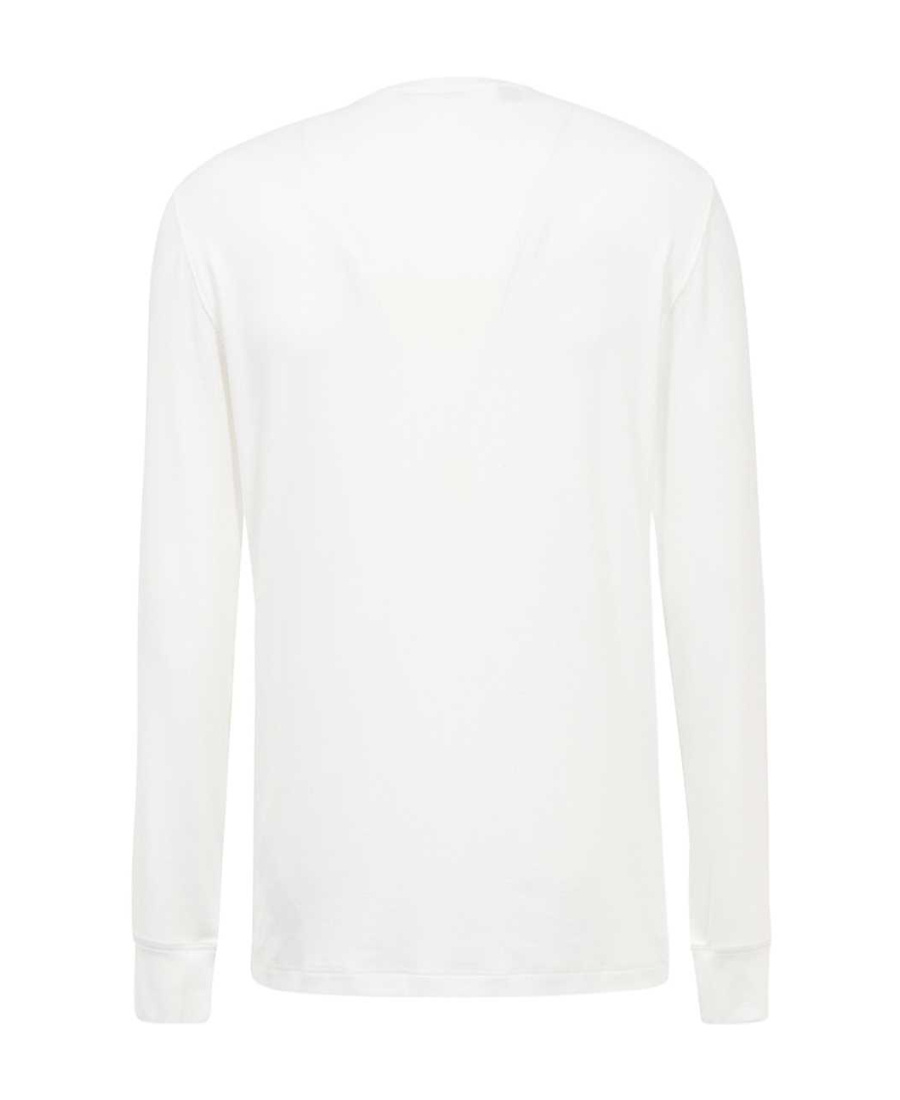 Tom Ford Slim-fit Ribbed Stretch Lyocell And Cotton-blend Henley T-shirt In White