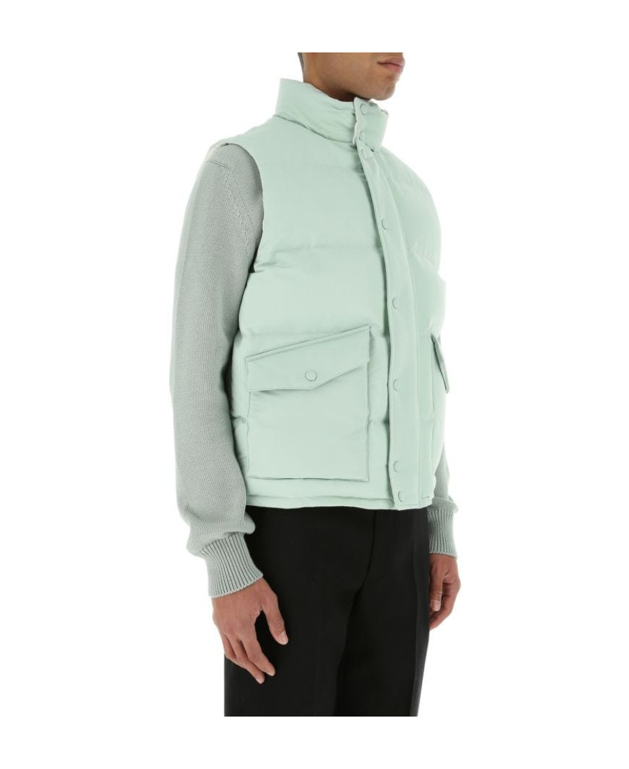 Alexander Mcqueen Structured Sleeveless Jacket With Front Flap Pockets In Green