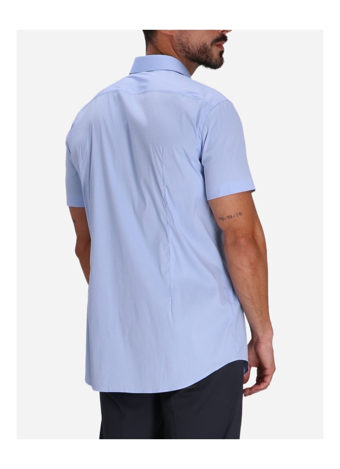 Hugo Boss Boss Roan Kent Geo Print Short Sleeve Performance Button-up Shirt In Blue