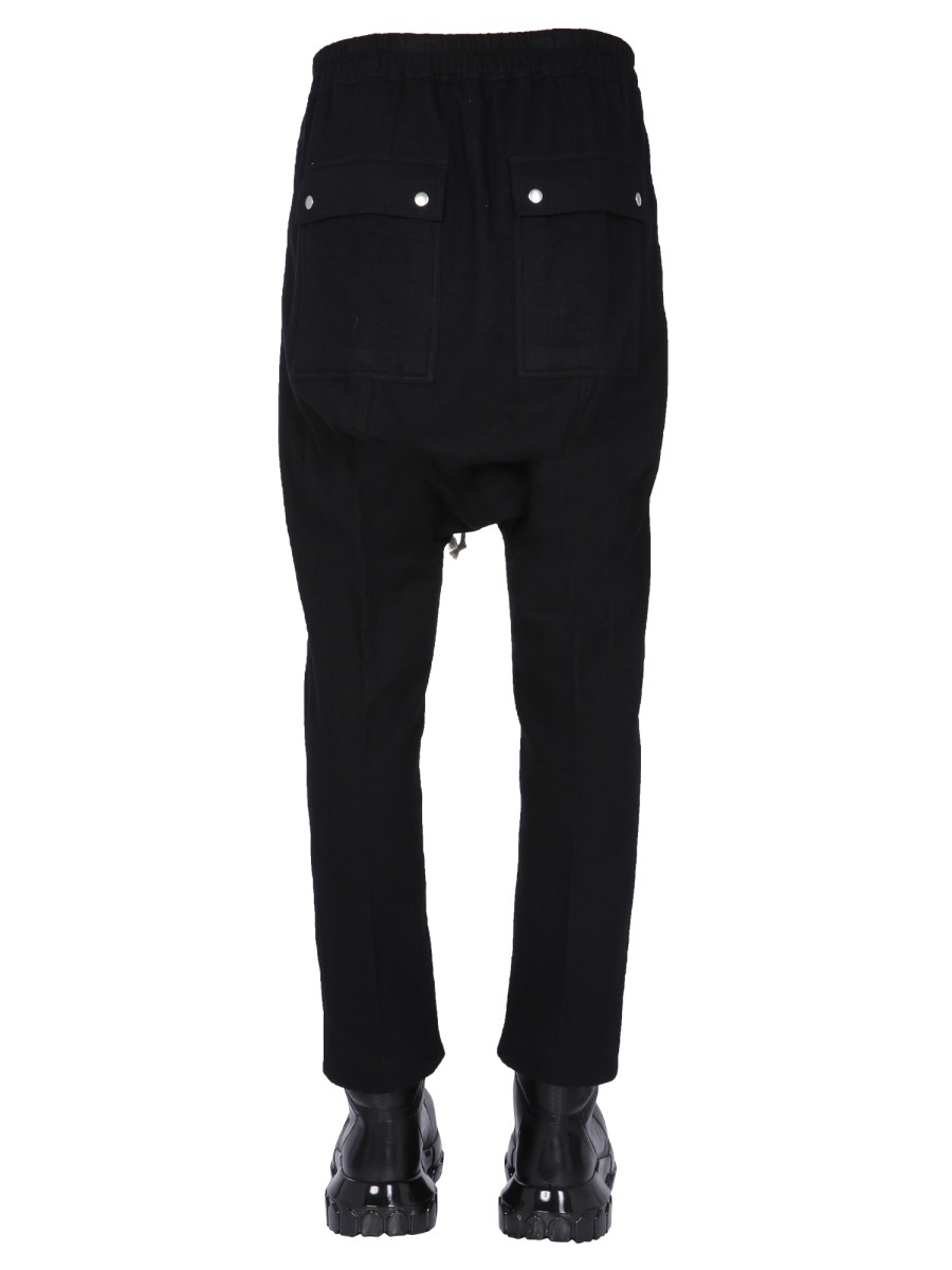 Rick Owens Drop-crotch Track Pants In Black