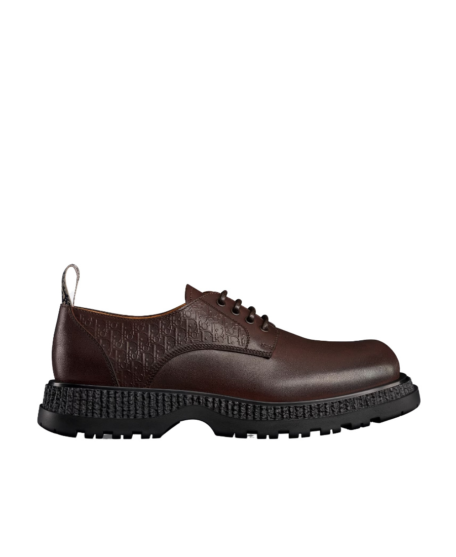 Dior Buffalo Logo Derby Shoes In Brown