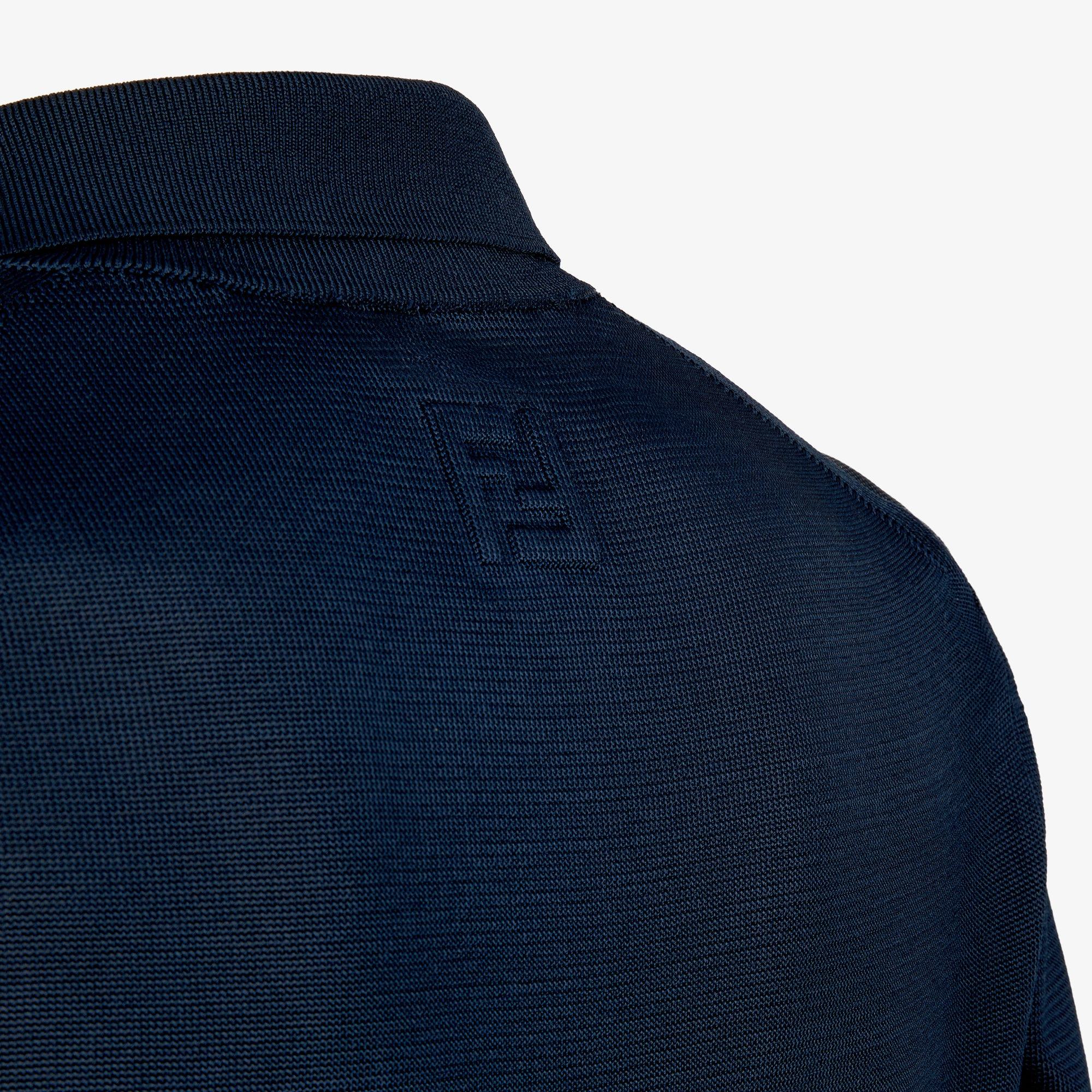Fendi Blue Viscose Polo Shirt In Black