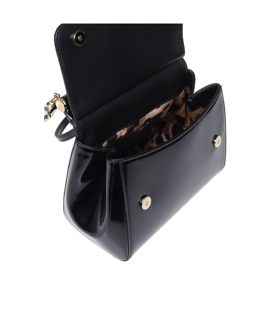 Dolce & Gabbana Sicily Leather Crossbody Bag In Black