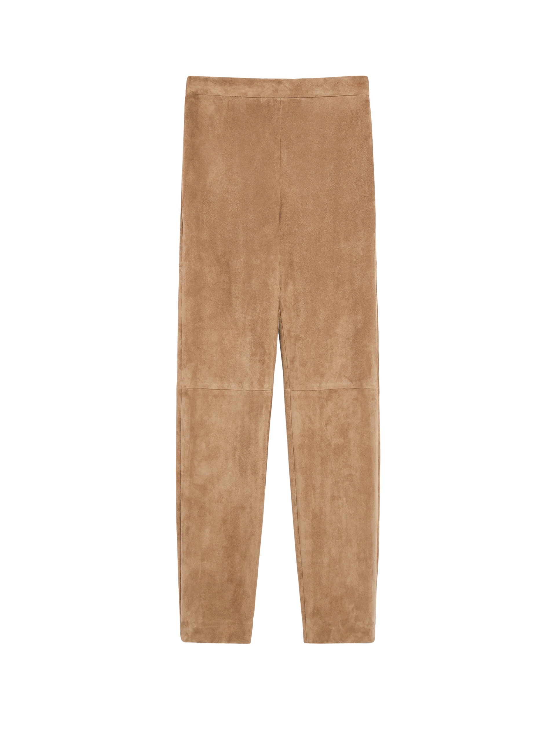 Max Mara Tight Suede Trousers In Camel