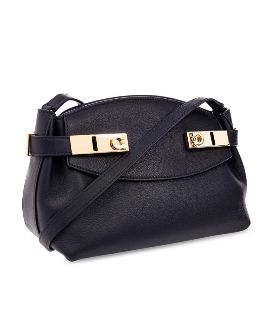 Ferragamo Hug Small Shoulder Bag In Black
