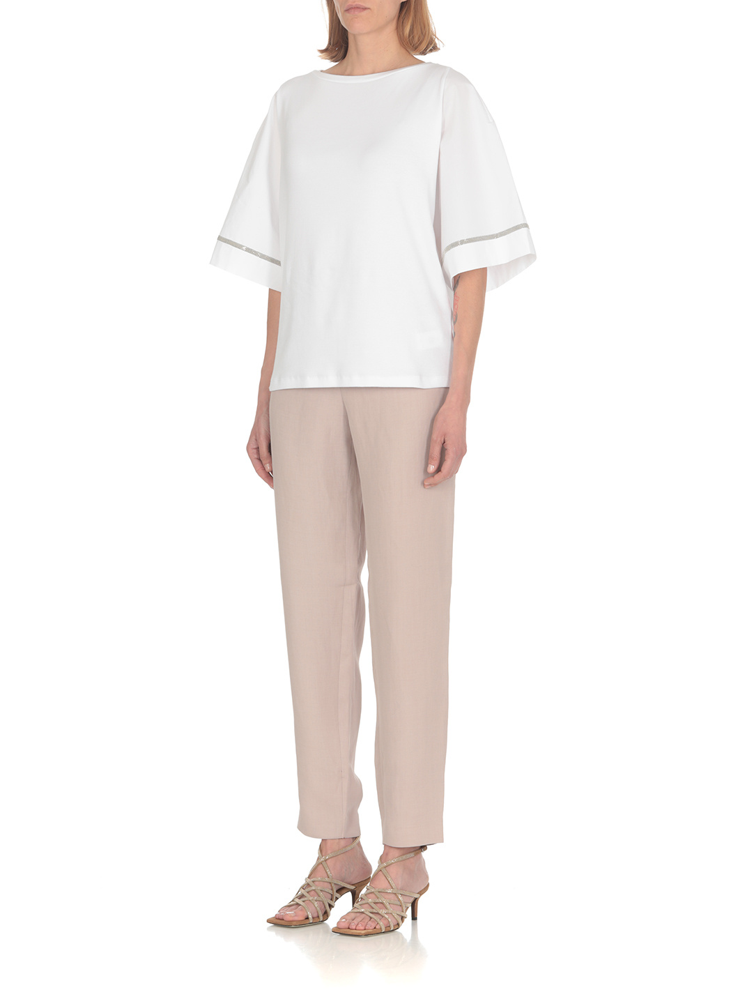 Fabiana Filippi Drawstring Waist Casual Trousers In Nude