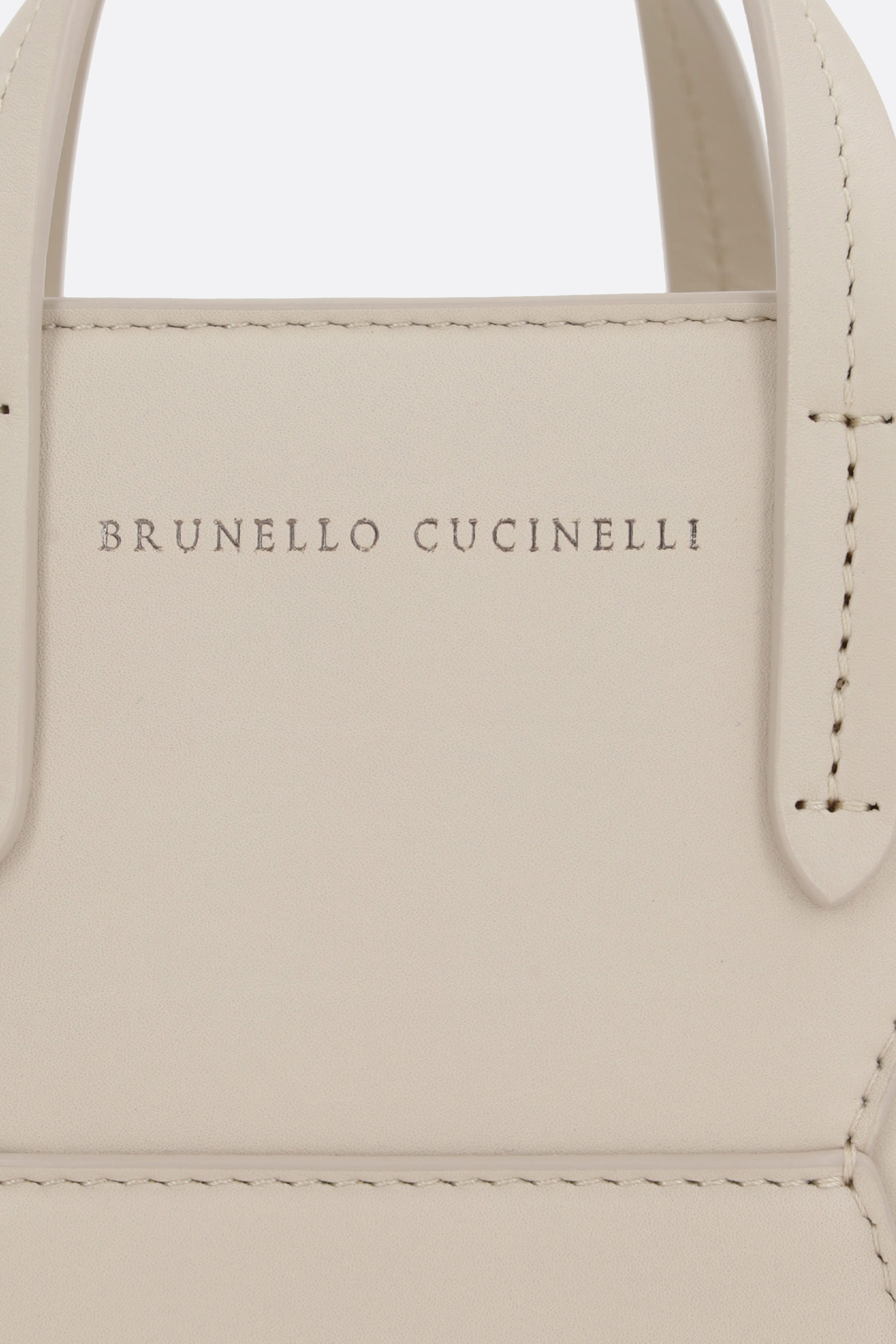 BRUNELLO CUCINELLI BRUNELLO CUCINELLI BC DUO LOGO EMBOSSED MINI TOTE BAG