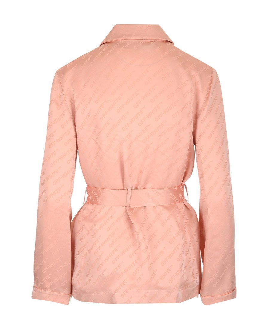Off-white Orange Pink Logo Belt Casual Jacket In Pink