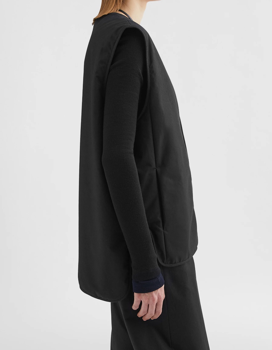 Jil Sander Cotton Padded Gilet In Black