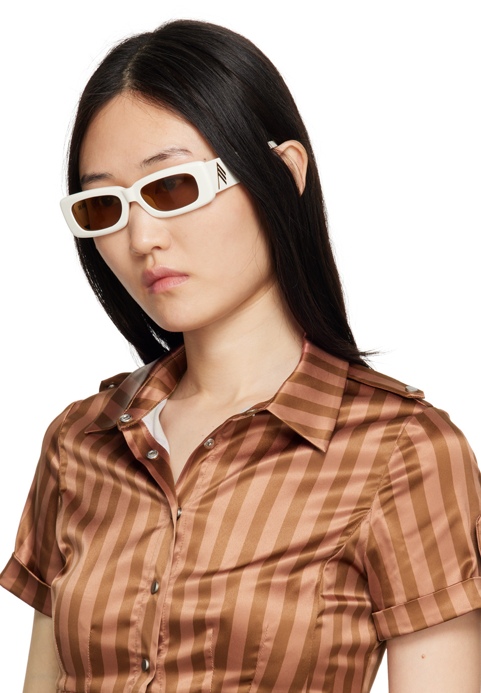 Attico The  X Linda Farrow Sunglasses In White