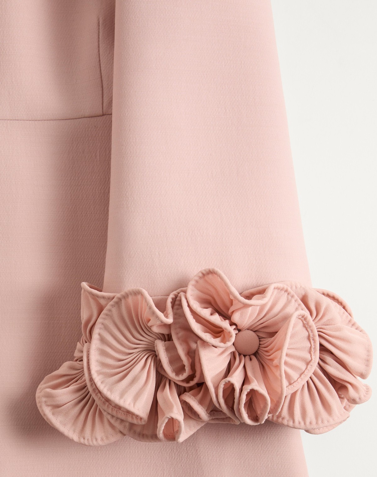 Valentino Womens Rose Mist Embellished Thee-quarter Sleeves Wool And Silk Midi Dress In Pink