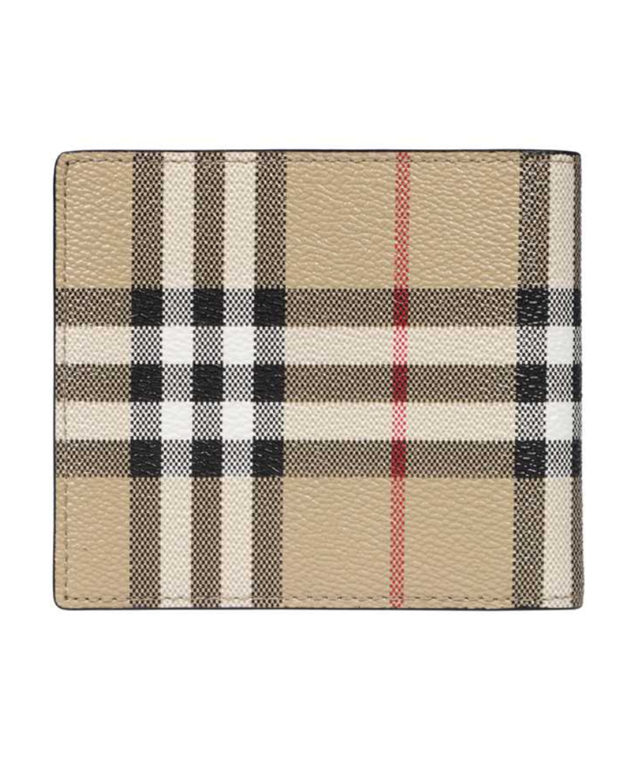 Burberry All-over Check Printed Bi-fold Wallet In Nude