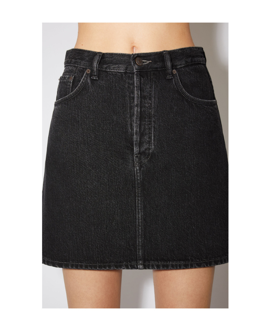 Acne Studios A-line Mini Denim Skirt In Black