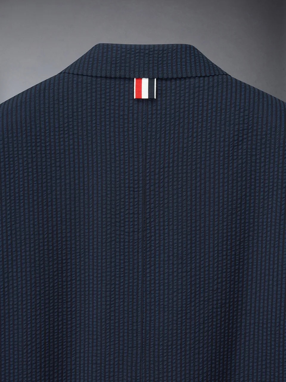 Shop Thom Browne Striped Seersucker Blazer In Black