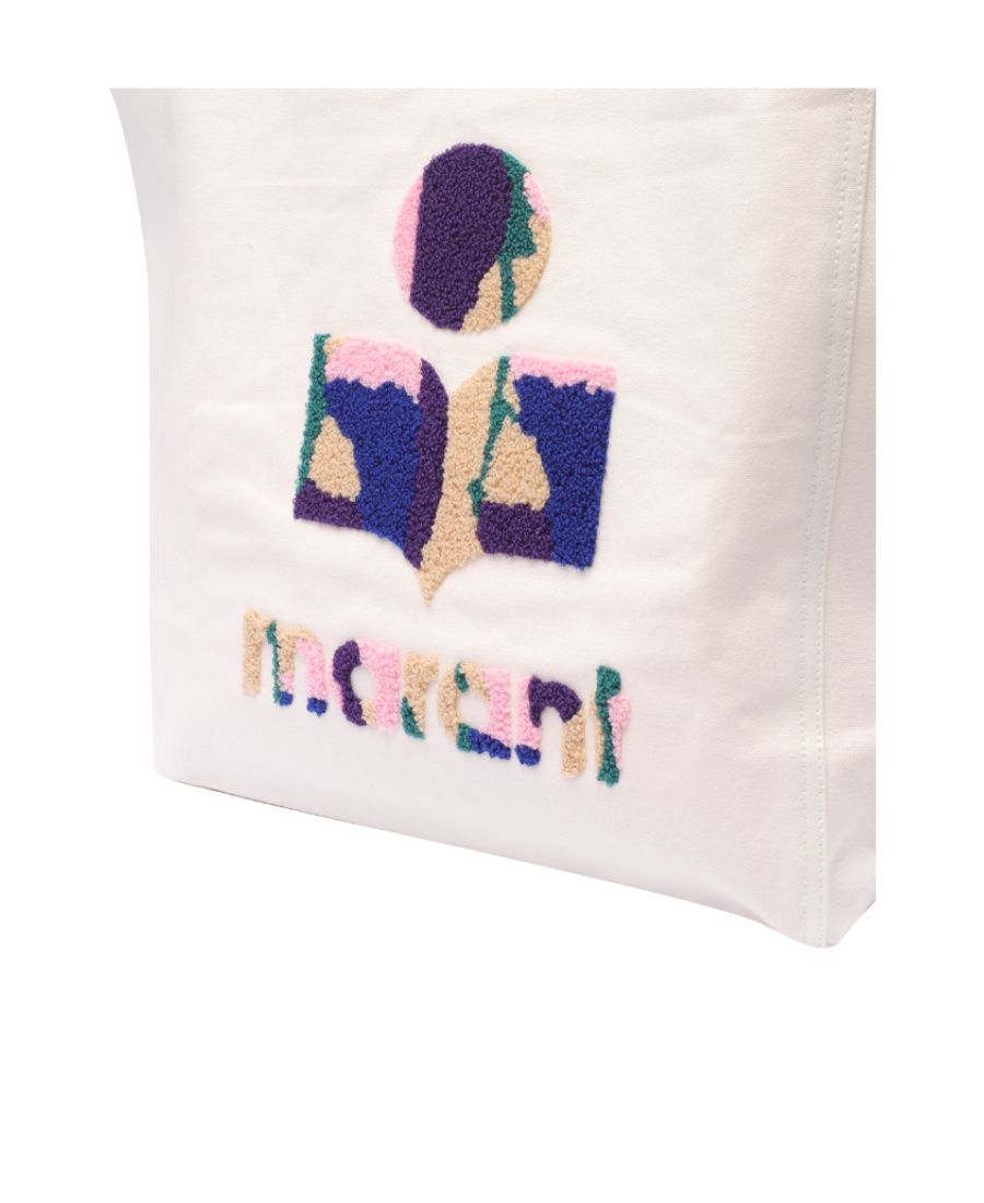 Isabel Marant Yenky Bouclé-logo Top Handle Bag In White
