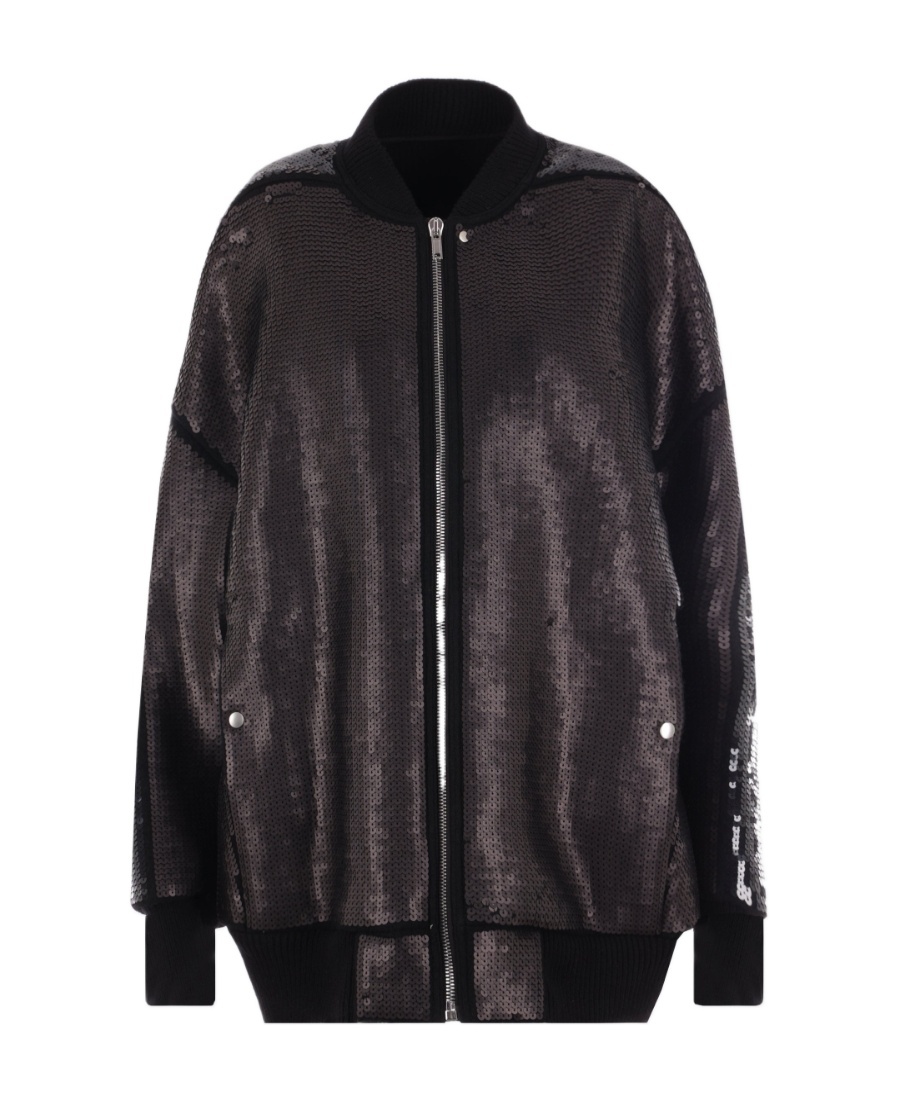 Rick Owens Peter Sequin-embellished Bomber Jacket In Black