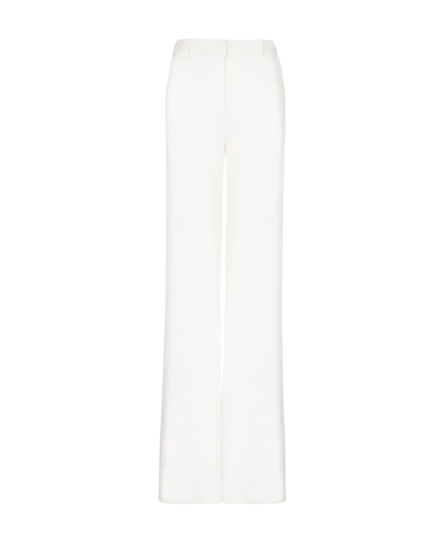 Balmain High-waisted Crepe Flare Pants In White