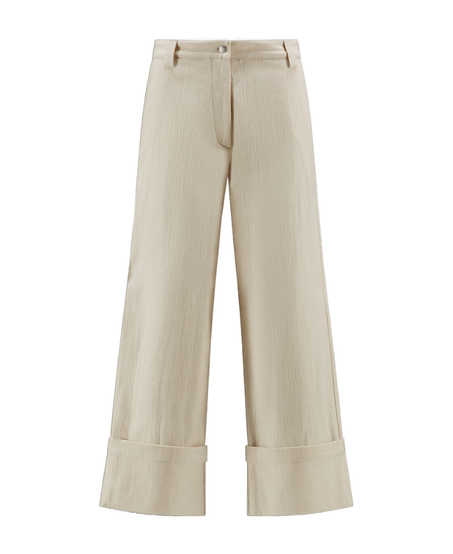 Moncler Cotton Bull Pants In Nude