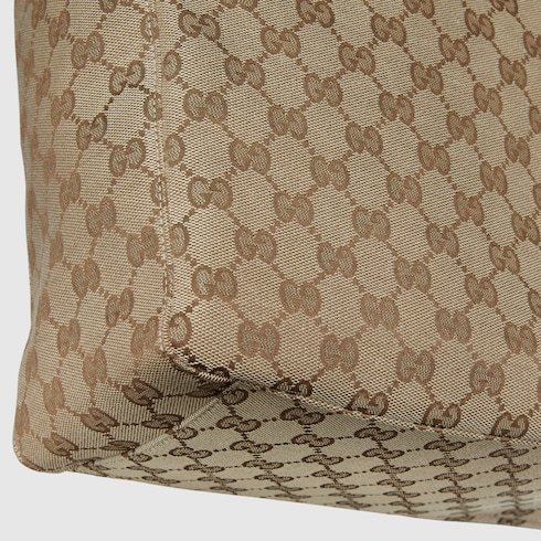 Gucci Medium Size Gg Fabric Shopping Bag In Brown
