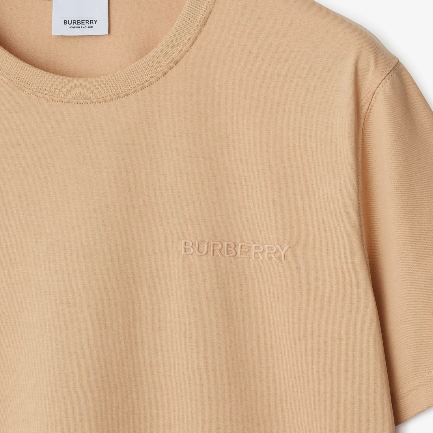 Burberry T-shirt With Round Neck And Short Sleeves In Nude