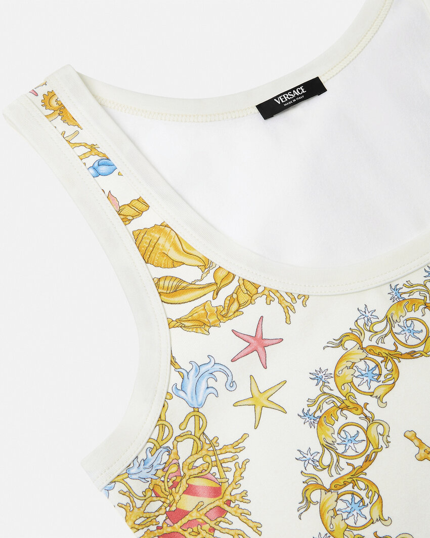Versace Underwater Barocco Fitted Tank Top
