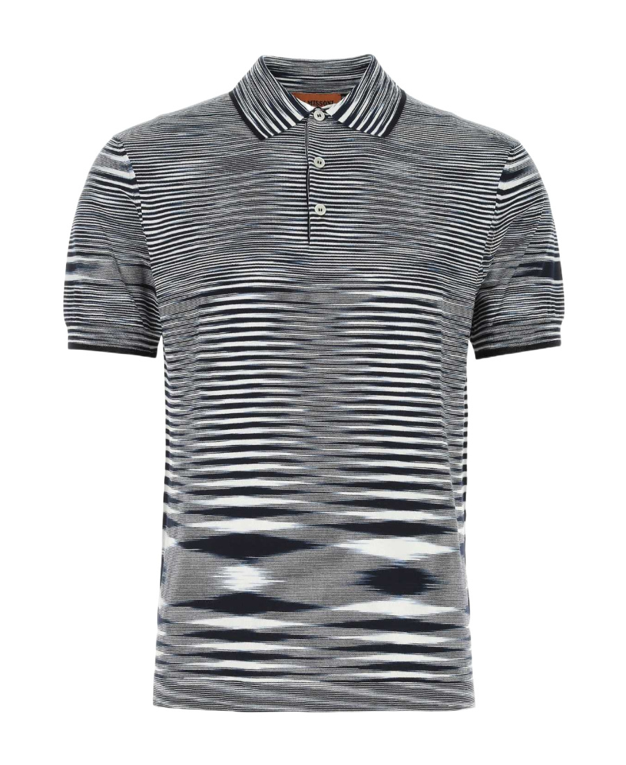 Missoni Marl-knit Polo Shirt In Gray