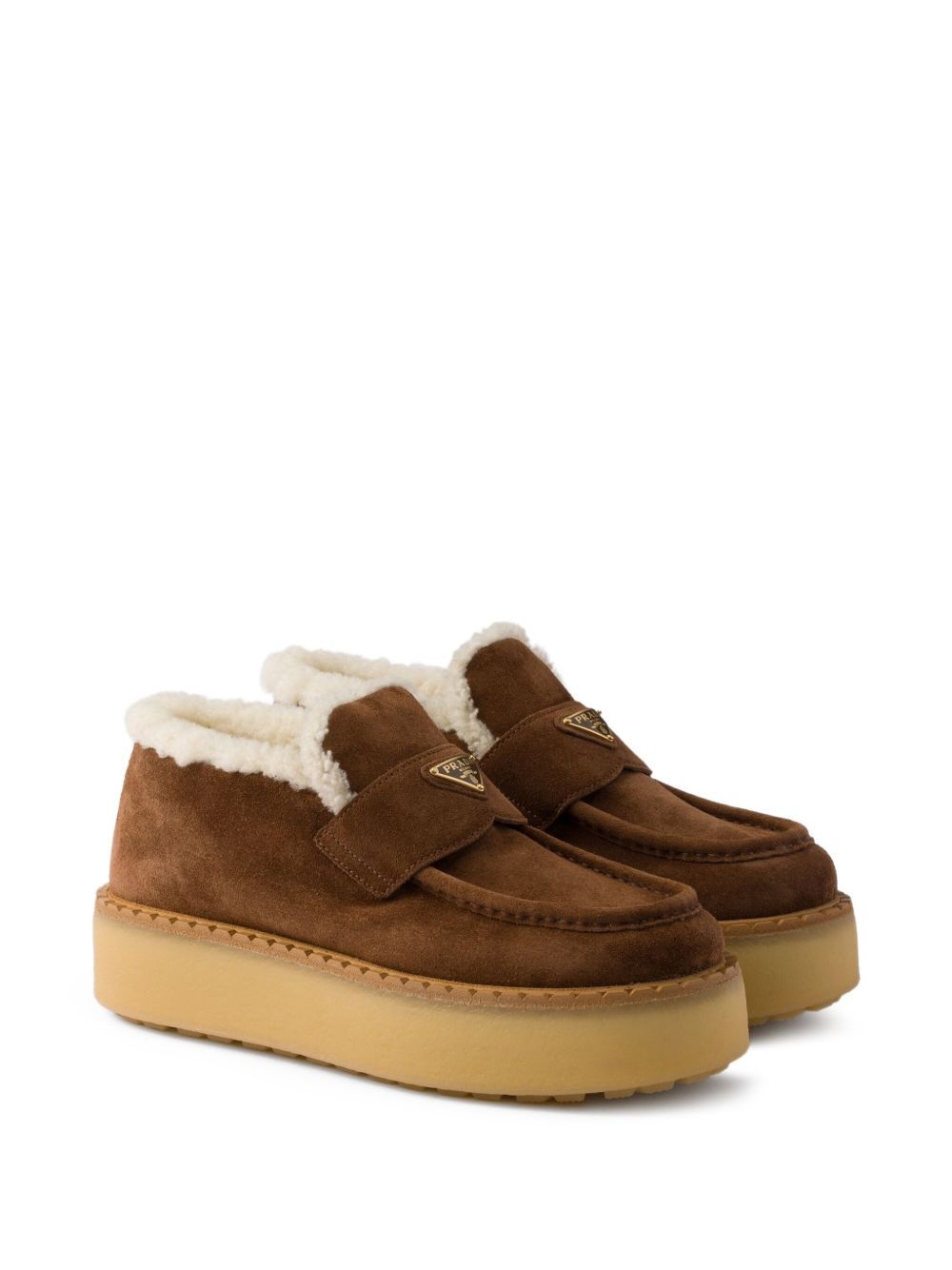 Prada Suede Loafers In Brown