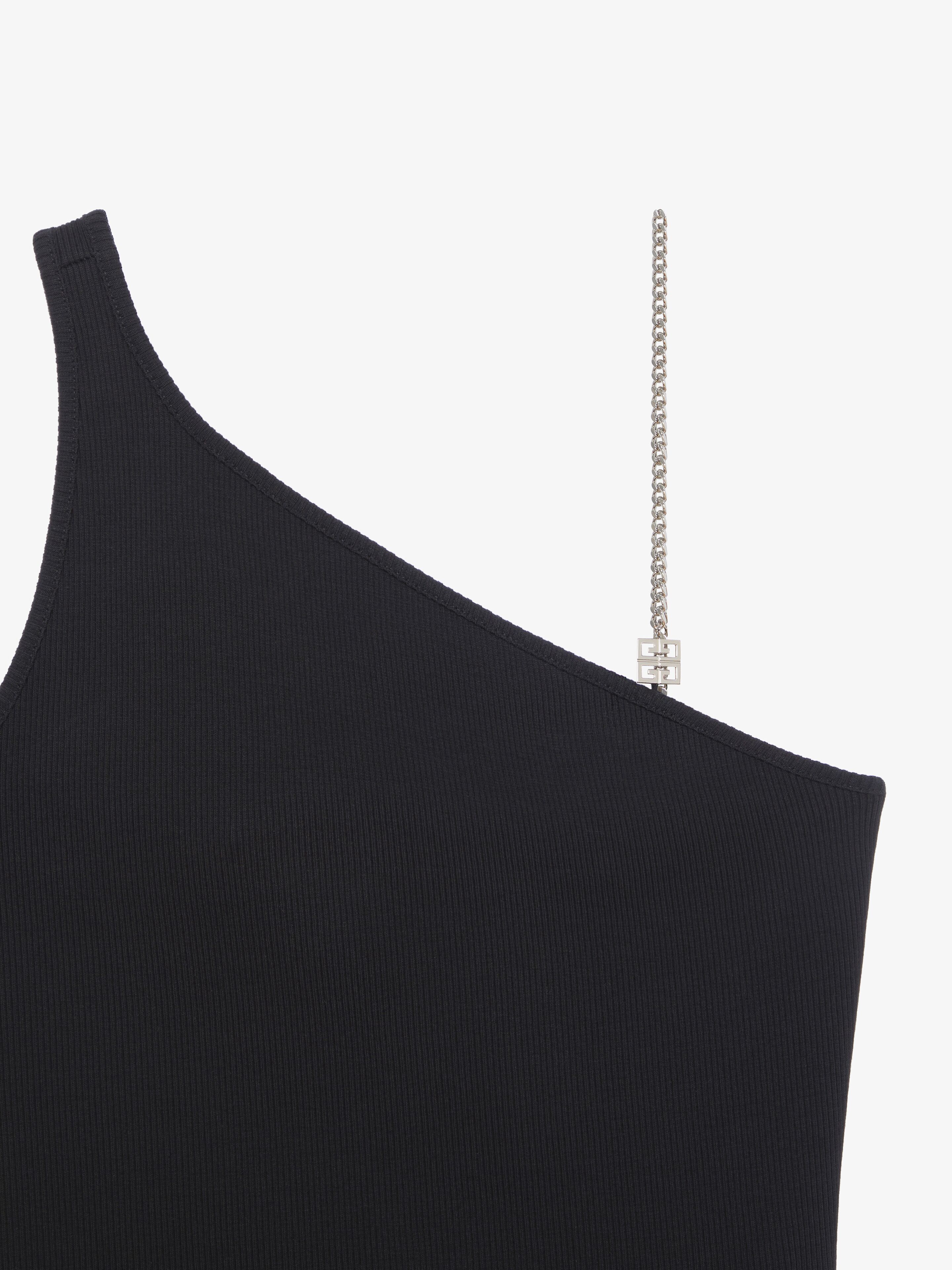 GIVENCHY ASYMMETRIC TOP IN COTTON WITH CHAIN DETAIL