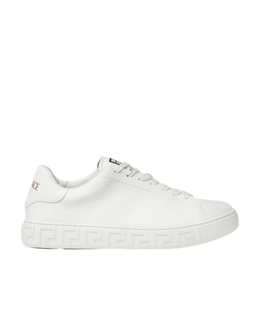Versace Greca Responsible Faux Leather Sneakers In White