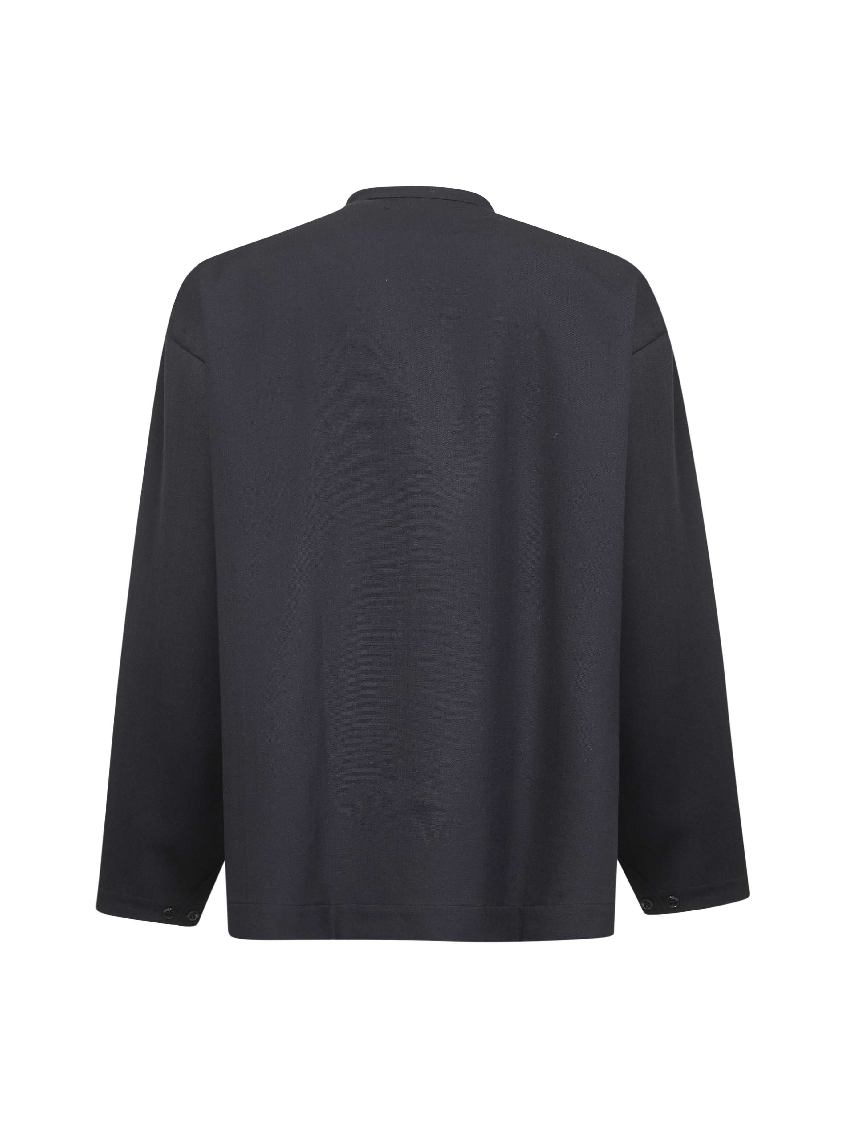 Studio Nicholson Grey Technical Wool Karst Shirt In Black