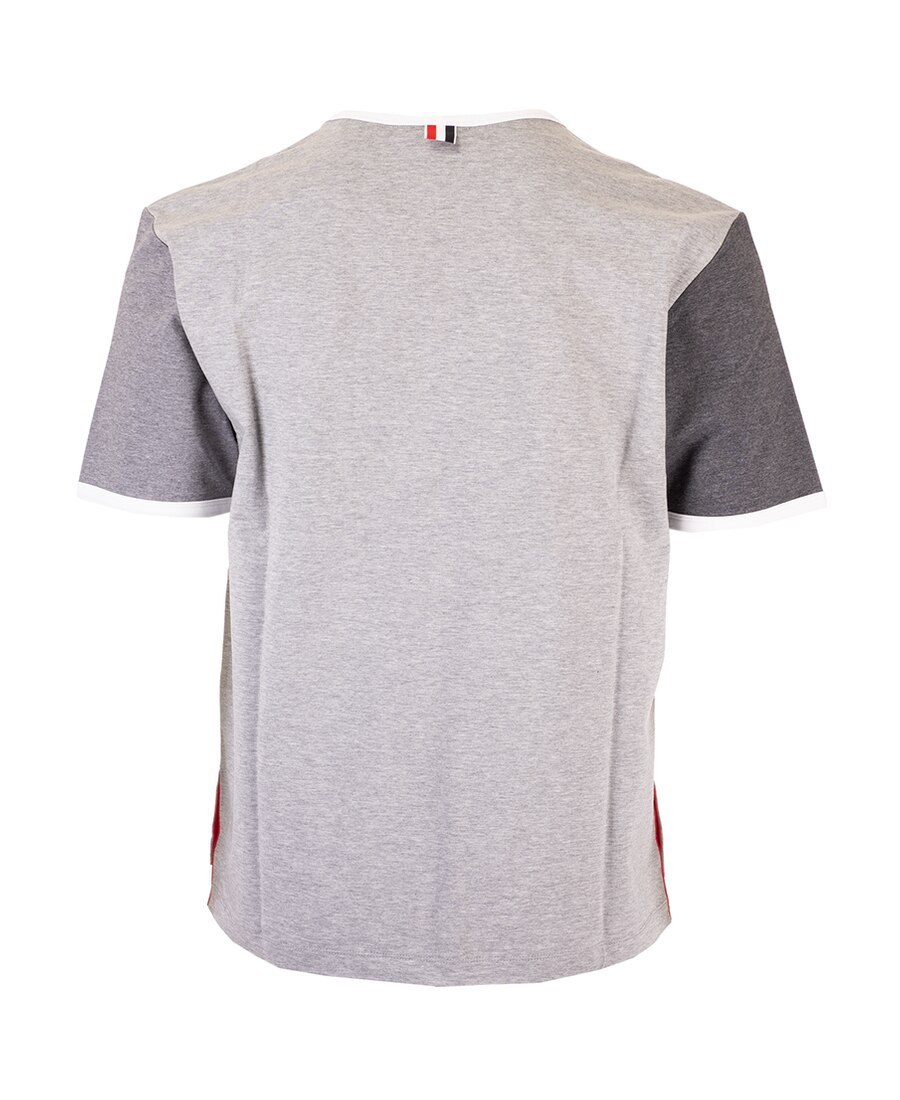 Thom Browne Contrast Sleeve Crewneck Cotton Ringer T-shirt In White