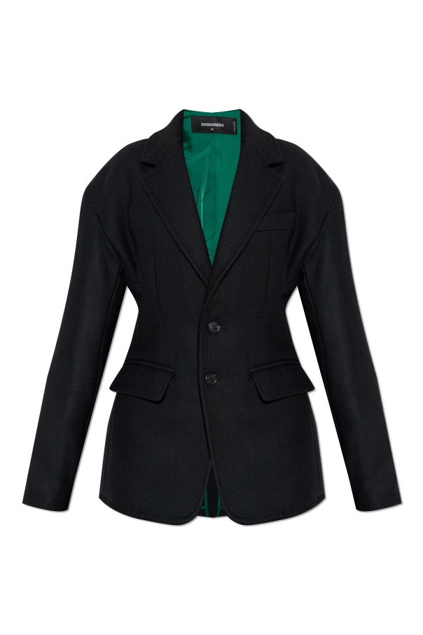 Dsquared2 Two-button Wool-blend Jacket In Black