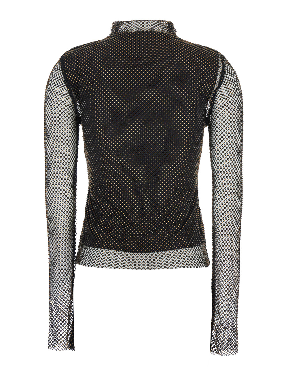 Sportmax Valdai Embellished Fishnet Crop Top
