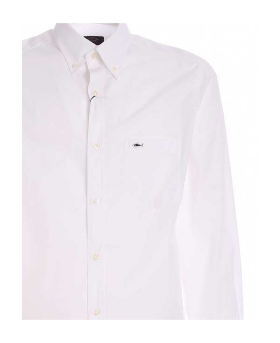 Paul & Shark Logo Detail Shirt In White In White