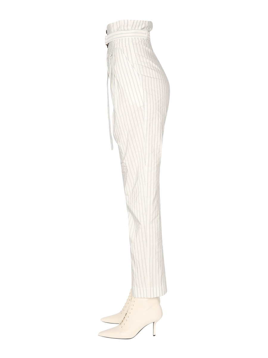 Shop Philosophy Di Lorenzo Serafini Striped Taffeta Trousers In White