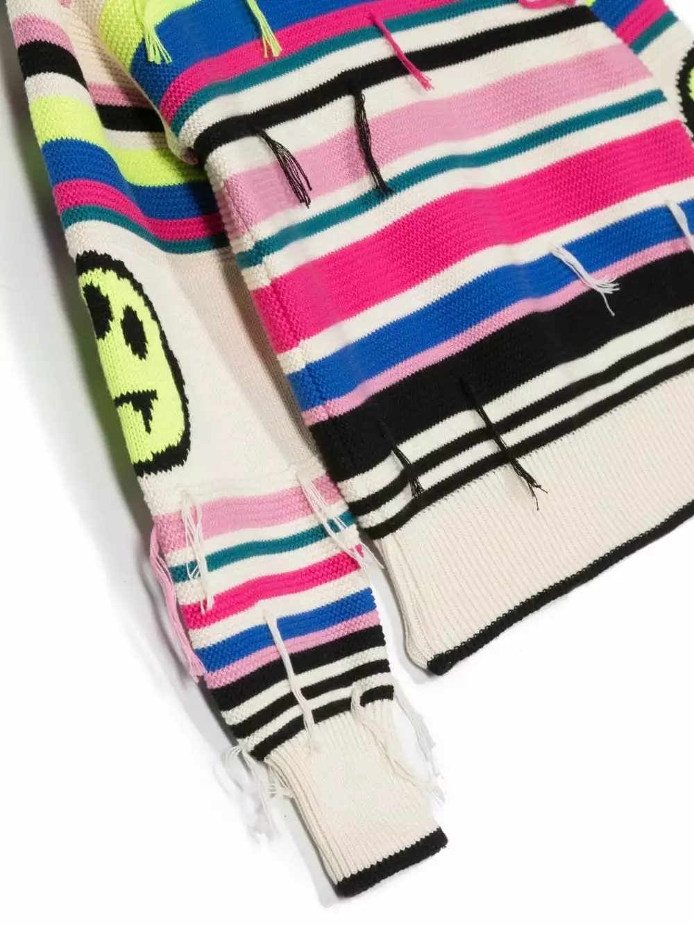Barrow Striped Smiley Face-print Knit Sweater In White