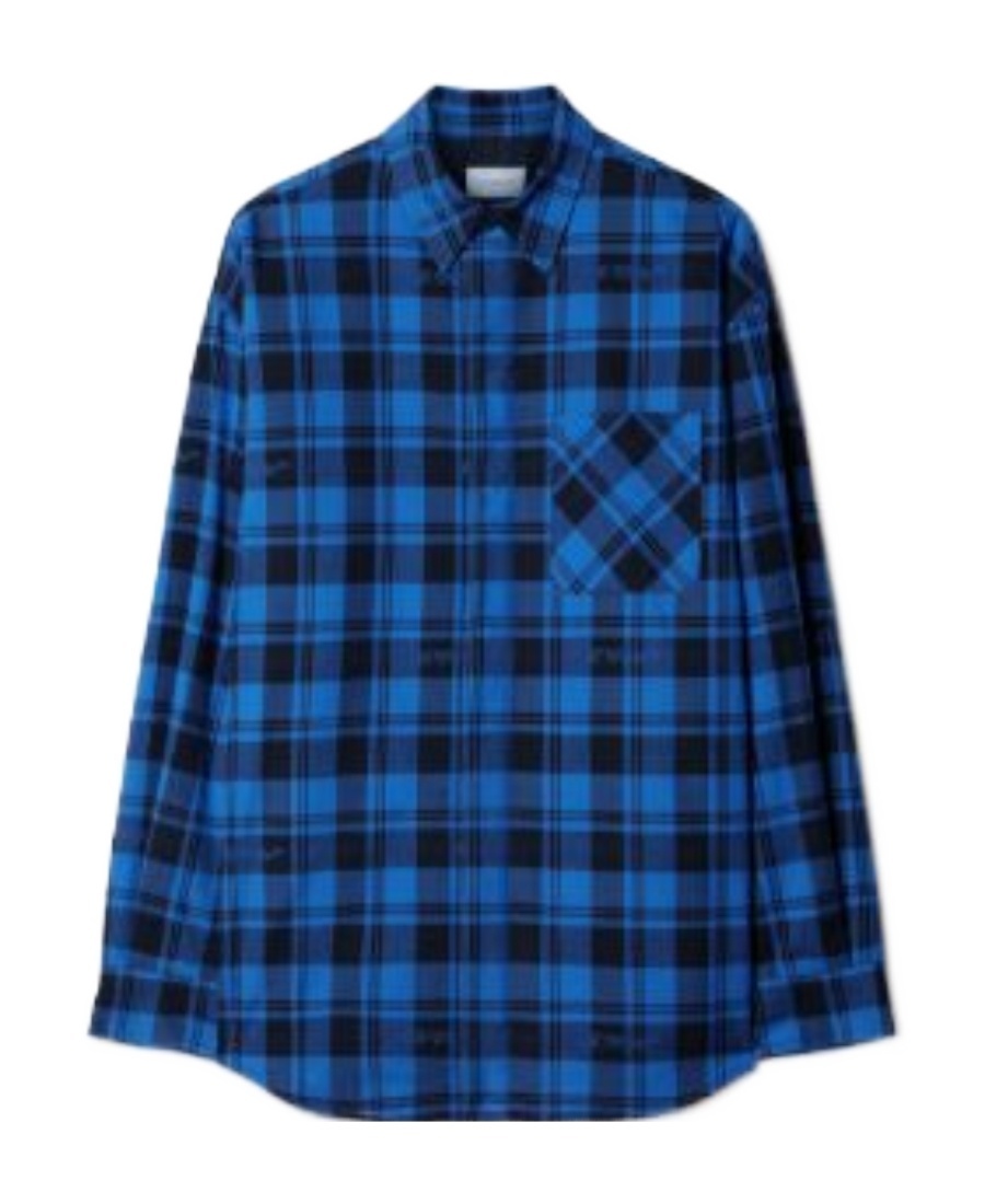 Shop Off-white Checked Flannel Shirt In Blue